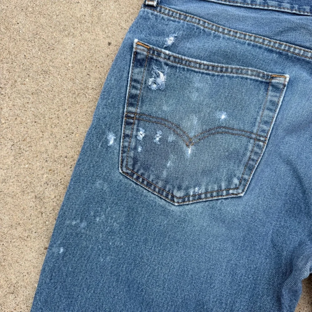 LEVI'S | Mens 505 Jeans 36W x 30L Blue Streetwear Y2K Distressed Denim - Picture 6 of 10